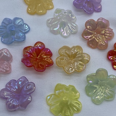 Factory Direct Sales Jelly Plating Color Petal Shape Scattered Beads DIY Antique Handcraft Jewelry Accessories