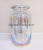 round Stained Glass Vase Transparent European Style Colorful Ice Blue Living Room Vase Hydroponic Green Dill Lucky Bamboo