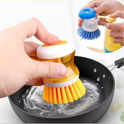 automatic liquid adding pot cleaning brush