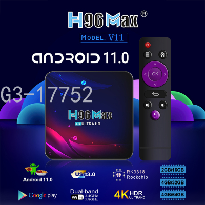 H96 MAX V11 Storage Bluetooth 16G 32G 64G WIFI TV smart HD network settop box