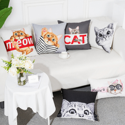 INS Cartoon Cat Pillow Office Chair Backrest Pillow Large Backrest Living Room Sofa Cushion