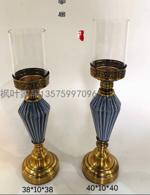 Ceramic Candlestick Decoration Light Luxury Dinner Props Nordic Romantic Candlelight European Style Candle Holder American Western-Style Dining Table Vase