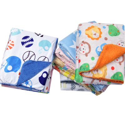 Super Soft and Short Plush Printing Small Blanket Foreign Trade Children's Blanket Double-Layer Baby Blanket Newborn Blanket Thickened