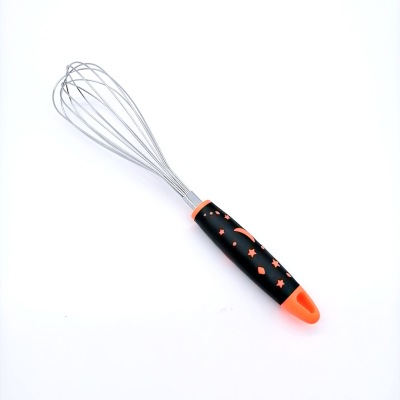 Plastic Handle Stainless Steel Eggbeater Household Manual Flour Egg Blender Baking Tool 12-Inch