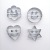 4-Piece Stainless Steel Smiley Face Cookie Cutter Facial Expression Bag Cutting Tool Creative Smiling Face Cookie Cutter