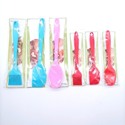 OPP Paper Card Integrated Handle Silicone Scraper Silicone Brush Silicone Dense Cake High Temperature Resistant Baking