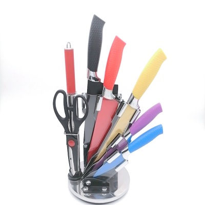 Color Box Package Knife Set Kitchen Knife Stainless Steel Household Kitchen Knife Kitchenware Combination Knife Set 8-Piece Colorful