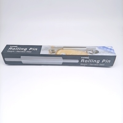 Color Box Package 48cm Stainless Steel Rolling Pin Flour Stick