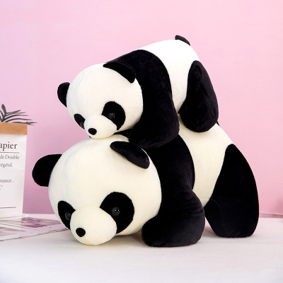 Factory Direct Supply Classic Panda Doll Plush Toy Lying Black and White Panda Pillow Doll Toy Novelty Pillow