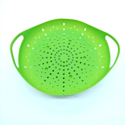 Kitchen Household Silicone Steamer Silicone Kitchen Microwave Oven Steamer Draining Rack Fruit Plate Washing Vegetable Basket