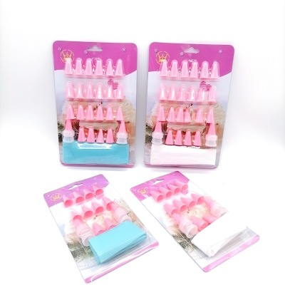 Pastry Tube Set Pp Plastic Nozzle Converter Decorating Pouch Scraper Set Factory Direct Sales