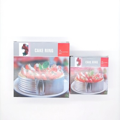 Color Box Package Adjustable Layered Telescopic round Mousse Ring 6-12 Inch Sliced Stainless Steel Cake Separator Baking