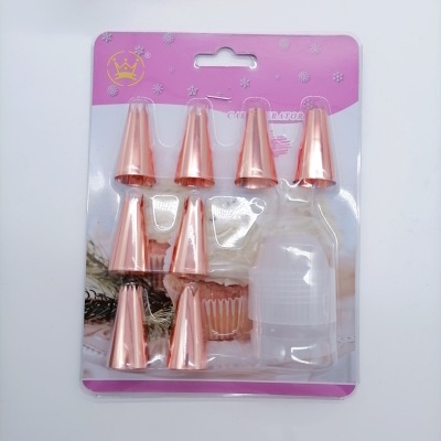Decorating Cake Baking Suit Rose Gold Stainless Steel Mouth of Piping Device Decorating Pouch Converter Baking Tool Set