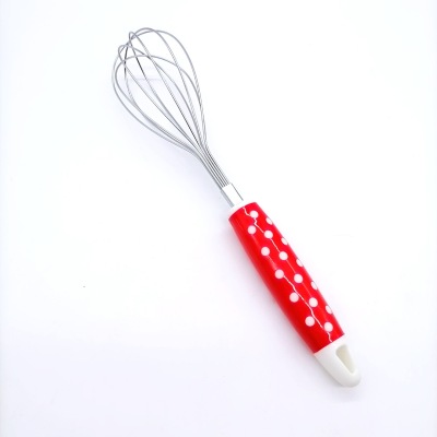 Plastic Handle Stainless Steel Eggbeater Household Manual Flour Egg Blender Baking Tool 10-Inch