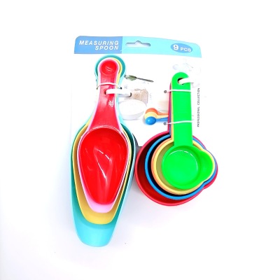 Factory Direct Sales Card Binding Baking Tool Plastic Measuring Cups Flour Shovel 9Pc Color