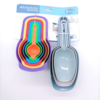 Baking Tool Card Binding Thickened Rainbow Color Measuring Spoon Bread Shovel 9pc Set