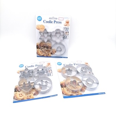 4-Piece Stainless Steel Smiley Face Cookie Cutter Facial Expression Bag Cutting Tool Creative Smiling Face Cookie Cutter