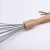Stainless Steel Eggbeater Kitchen Baking at Home Gadget Blender with Hook Wooden Handle 12-Inch