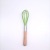 Stainless Steel Wooden Handle Color Egg Beater Household Silicone Egg Beater Kitchen Baking Tools Hand Stirring Rod