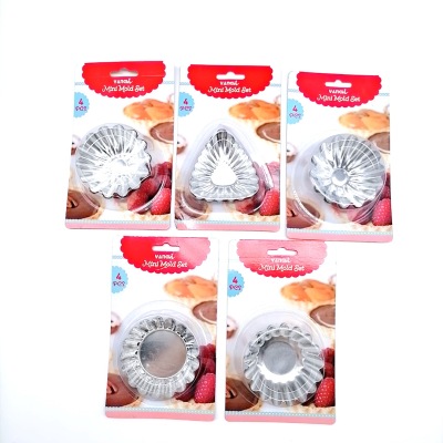 Egg Tart Mold Baking at Home Non-Stick Egg Tart Skin Mold Chrysanthemum-like Mold 4Pc for Oven