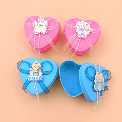 Four-Piece DIY Peach Heart Plastic Box Children's Cartoon Cute Toy Box Packing Box Heart-Shaped Box Storage Box