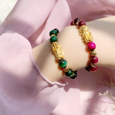 Alluvial Gold Non-Fading Beaded Bracelet Tigereye Women's Lucky Bracelet Personalized Lucky Bracelet Bracelet