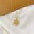 Simple Graceful Safety Lock Pendant Alluvial Gold Necklace Women's All-Match Diamond-Embedded Imitation 24K Yellow Gold Inlaid with Jade Necklace Clavicle Chain