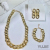 2021Cross border fashion chain necklace bracelet earrings three piece set
