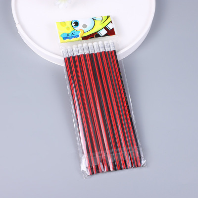 Factory Direct Supply Small Eraser Pencil Bagged Pencils Ten Pencils Stationery Supplies Wholesale Two Yuan