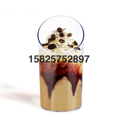 Disposable Dessert Cup Dessert Cup Cake Cup Ice Cream Cup Transparent Plastic Oblique Cup PS Hard Plastic Cup