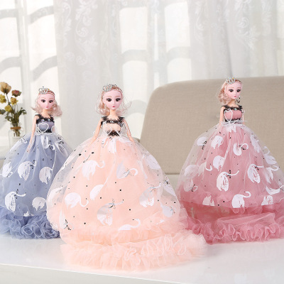New Machine Edge Toy 50cm DIY Barbie Doll Swan Wedding Dress Handmade Doll Kindergarten Dressing Princess