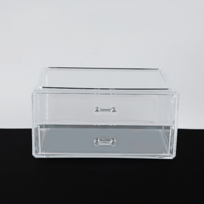Amazon Hot Sale Two-Layer Drawer Cosmetics Skin Care Storage Box Women's Jewelry Lipstick Perfume Storage Box