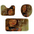 Cross-Border Hot Selling 3D Digital Printing Coffee Color Women's Head Series Shower Curtain Waterproof Polyester Four-Piece Suit Package Custom