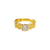 Temperament Alluvial Gold Copper Coin Ring Female No Color Fading Imitation 1 Karat Zircon Ring Adjustable Index Finger Ring Shank