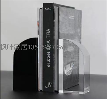 Simple Modern Crystal Decoration Bookend Light Luxury Book End Model Room Living Room Home Ornaments Study Bookcase Decoration