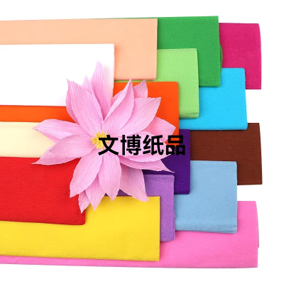 Factory Direct Sales Colored Creped Paper Colorful Crumpled Paper Flowers Packaging Bouquet Wrinkled Paper Roses D
