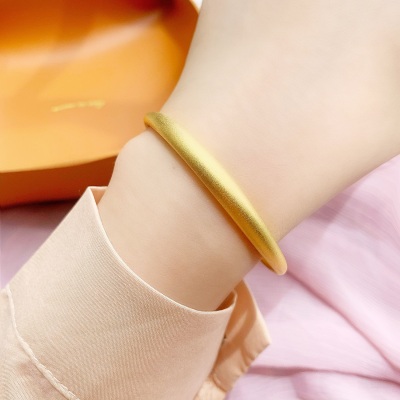 Frosted Adjustable Ancient Heritage Bracelet Female Simple Graceful Plated 18K Gold Sand Surface Bracelet All-Match Jewelry Trendy