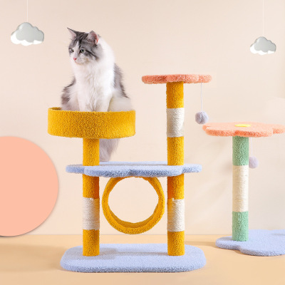 Factory Direct Sales Cat Climbing Frame Cat Scratch Trees Wear-Resistant Scratching Post Funny Cat Playing Sleeping One Cat Cat Supplies One Piece Dropshipping