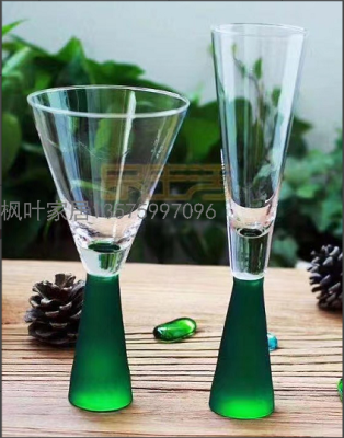 Glass Creative Green Frosted Wine Glass Champagne Glass Goblet Soft Decoration Model Room Ornament