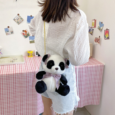 Novelty Toys 2021 Summer New Plush Women's Bag Contrast Color Personality Panda Bag Stall Promotion Toy Doll