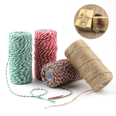 Factory Direct Sales 2mm Thick Color Double-Color Cotton Rope Christmas Packaging Rope Tag Rope Color Zongzi String Crab String