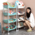 W16-2475 Kitchen Plastic Storage Rack Multi-Layer Hollow Organizing Shelves Bathroom Supplies Storage Rack with Pulley