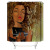 Cross-Border Hot Selling 3D Digital Printing Coffee Color Women's Head Series Shower Curtain Waterproof Polyester Four-Piece Suit Package Custom