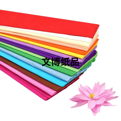 Factory Direct Sales Colored Creped Paper Colorful Crumpled Paper Flowers Packaging Bouquet Wrinkled Paper Roses