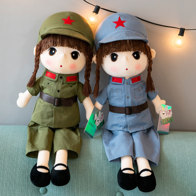 Plush Toy Doll Creative Red Army Feier Doll Children Doll Girl Gift Party Building Gift Wholesale Customization