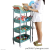 W16-2475 Kitchen Plastic Storage Rack Multi-Layer Hollow Organizing Shelves Bathroom Supplies Storage Rack with Pulley