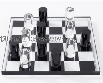 Nordic Model House Living Room Table Decoration Frosted Crystal Chessboard Decoration Modern Home Chess Decorations