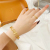 Elegant Alluvial Gold Bracelet Ring Female Imitation 24K Gold Open Frosted Water Ripple Bracelet All Match Index Finger Ring