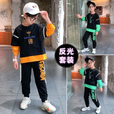 Children's Clothing Boys Autumn Clothing Suit 2021 New Handsome Western Style Children Children and Teens Two-Piece Suit Handsome Casual Korean Fashion