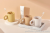 M04-7067 Milk Tea Color Flower Cup Tooth Cup Plastic Tooth Mug Simple Mouthwashing Cup Double Color Teeth Brushing Cup